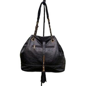 Mellow World Black  Faux Leather Hobo Bag